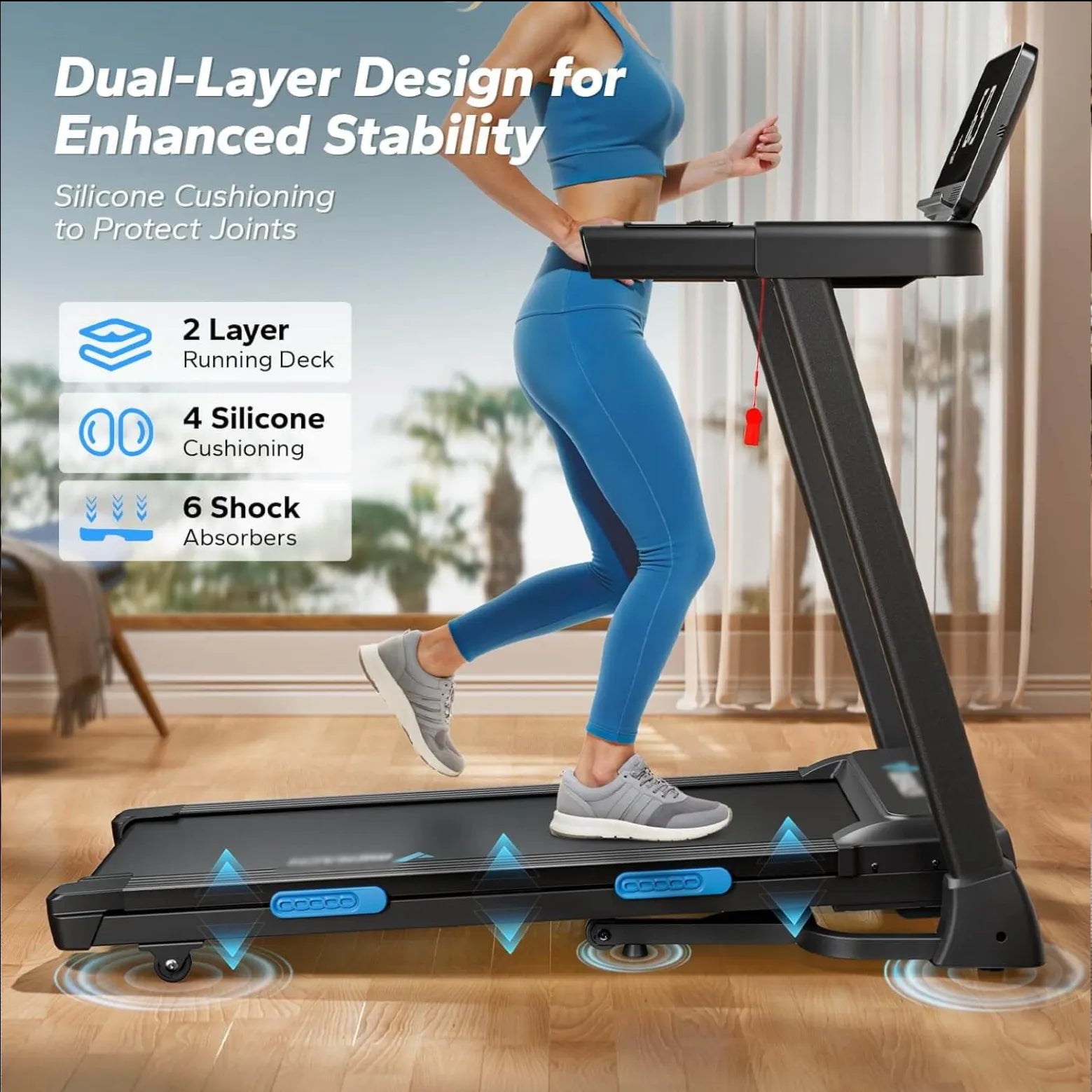 T35 Foldable Treadmill with 15% Auto Incline